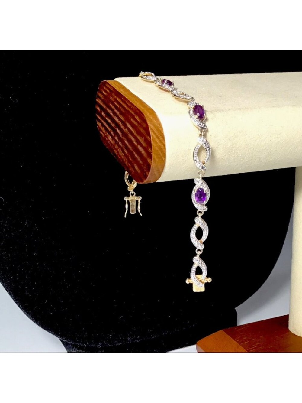 Ross Simons Amethyst Gold Over Sterling Silver Bracelet 6.9g 6mm Size 7